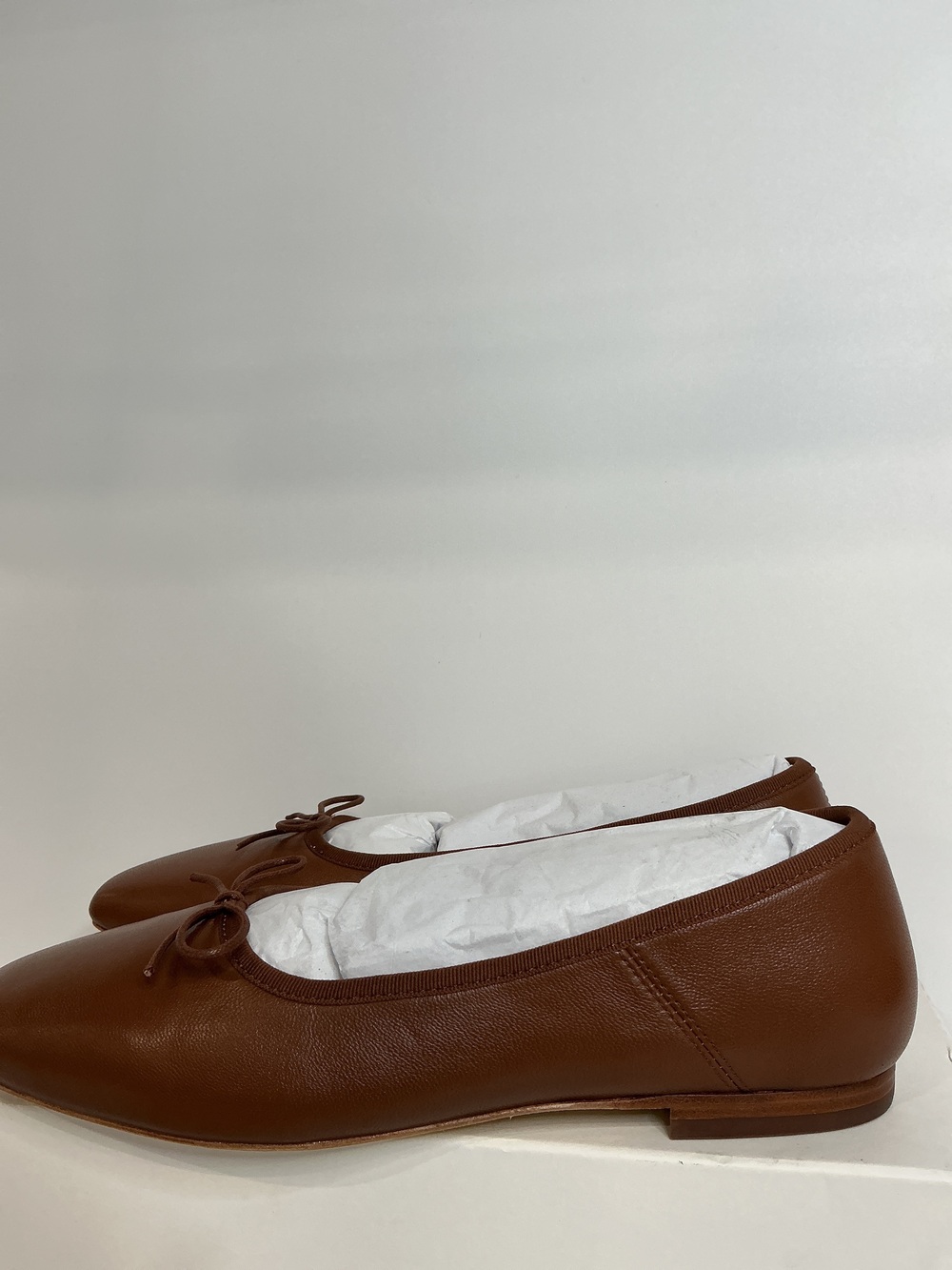 Italian Leather Square Toe Ballet Flat